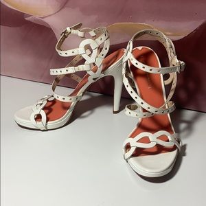 White Summer heels beautiful detail straps